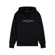 Fred Perry Logo Huvtröja Black, Herr