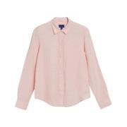 Gant Reg Linne Chambray Skjorta - Guava Orange Orange, Dam