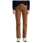 Gant Flare Bomull Jersey Byxor Brown, Dam