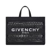 Givenchy Svart Italiensk Handväska med Elegant Broderi Black, Dam