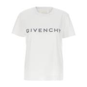 Givenchy Glamorös Rhinestone Signature T-shirt White, Dam