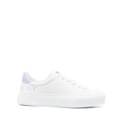 Givenchy Logo-Print Lädersneakers White, Dam