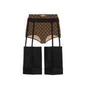 Gucci Wool Silk Cut-Out Short Black, Dam