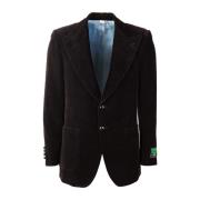 Gucci Sammet Enkelknäppt Blazer Black, Dam