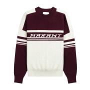Isabel Marant Bordeaux Logo Sweaters Brown, Herr