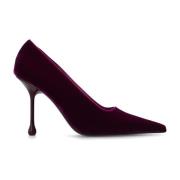 Jimmy Choo Ixia stiletto pumps i sammet Purple, Dam