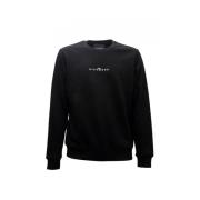 John Richmond Svart Bomullsblandad Sweatshirt med Logotryck Black, Her...