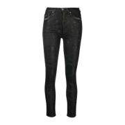John Richmond Tone-on-Tone Slim-Fit Jeans Black, Dam