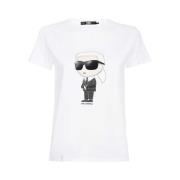 Karl Lagerfeld T-Shirt Maxi Print White, Dam