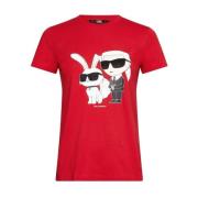 Karl Lagerfeld Kinesiskt Nyårs Choupette T-shirt Red, Dam