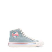 Kenzo Logo-Patch High-Top Sneakers Blue, Dam