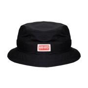 Kenzo Stilfull Svart Logo Bucket Hat Black, Unisex