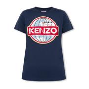 Kenzo T-shirt med logotyp Blue, Dam