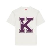 Kenzo K Retro College Style T-shirt Beige, Herr