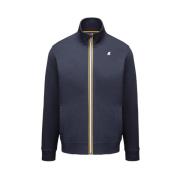 K-Way Fleece Finn Zip-through Sweatshirt Blue, Herr