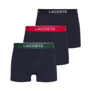 Lacoste 3-Pack Bekväma Boxershorts med Elastisk Midja Black, Herr