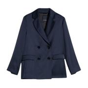 Max Mara Viskos Polyester Jacka Blue, Dam