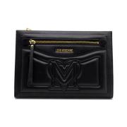 Moschino Svart Polyuretan Clutch för Damer Black, Dam