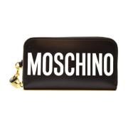 Moschino Stilfullt läderplånbok för modeframåt kvinnor Black, Dam