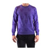 Moschino Stilfull rundhalsad stickad tröja för män Purple, Herr