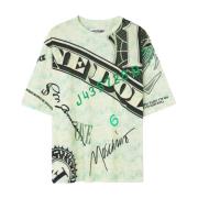 Moschino Grön Tryckt T-shirt för Män Green, Herr