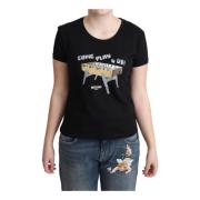 Moschino Lekfullt Tryck Bas T-shirt Black, Dam