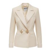 Moschino Elfenbensfärgad ull blazer jacka Beige, Dam