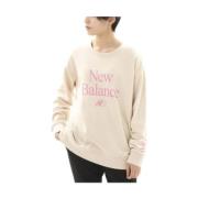 New Balance Beige Basic Crewneck Tröja Beige, Dam