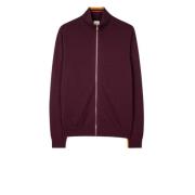 Paul Smith Burgundy Full Zip Cashmere Sweatshirt Purple, Herr