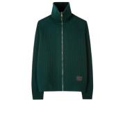 Paul Smith Grön Ull Zip Cardigan Green, Herr