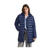 Pepe Jeans Lång Quiltad Plumífero Jacka - L Blue, Dam