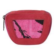 Pinko Pinko Pink Suede Printed Coin Holder Dam Fabric dragkedja handvä...