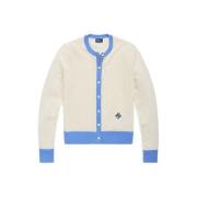 Polo Ralph Lauren Lyxig Cashmere Cardigan med Art Deco Broderi Blue, D...