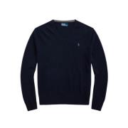 Polo Ralph Lauren Mjuk Ull V-Hals Tröja Blue, Herr