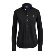 Polo Ralph Lauren Heidi Oxford Stickad Skjorta Black, Dam