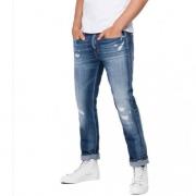 Replay Herr Slim Fit Tvättade Randiga Jeans Blue, Herr