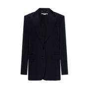 Stella McCartney Avslappnad Linneblandning Blazer Black, Dam