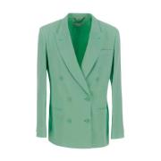 Stella McCartney Oversized Double-Breasted Jacka med Dragkedja Green, ...