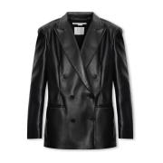 Stella McCartney Blazer i veganskt läder Black, Dam