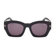 Tom Ford Fyrkantiga solglasögon för kvinnor Black, Dam