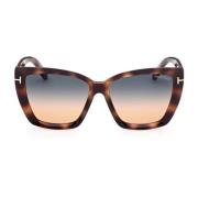 Tom Ford Havana Oversize Solglasögon Brown, Dam