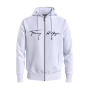 Tommy Hilfiger Zip-Through Tröja för Män White, Herr