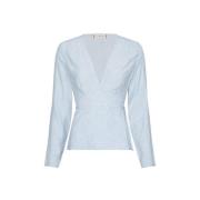 Tommy Hilfiger Wrap Chemisier Leonora Blue, Dam