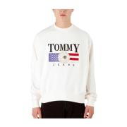 Tommy Hilfiger Boxy Luxe Sweatshirt Tommy Jeans White, Herr