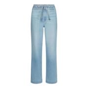 Tommy Hilfiger Avslappnad Rak Hög Midja Breda Ben Jeans Blue, Dam