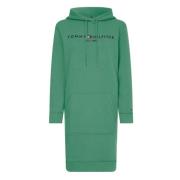 Tommy Hilfiger Justerbar huva Sweatshirtklänning Green, Dam