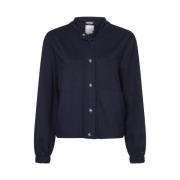 Tommy Hilfiger Avslappnad Blandad Viskosjacka Blue, Dam