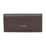 Trussardi Guld Metal Logo Plånbok Brown, Dam