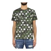 Valentino Grön Herr T-shirt i vaxad bomull Modell Mv3Mg00W3T7Z56 Green...