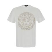 Versace Studded Medusa Logo T-shirt White, Herr